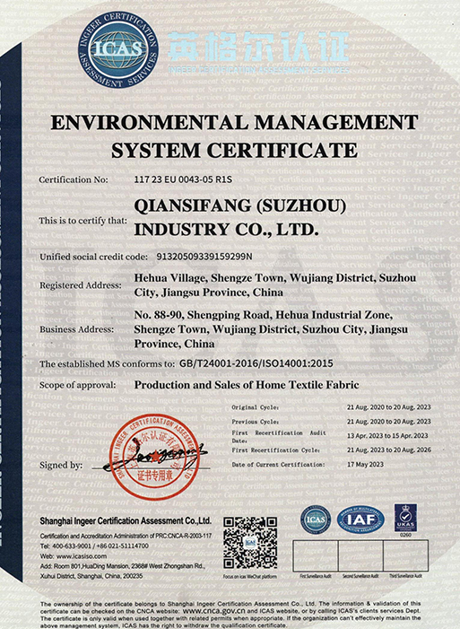 ISO14001:2015 certifikat